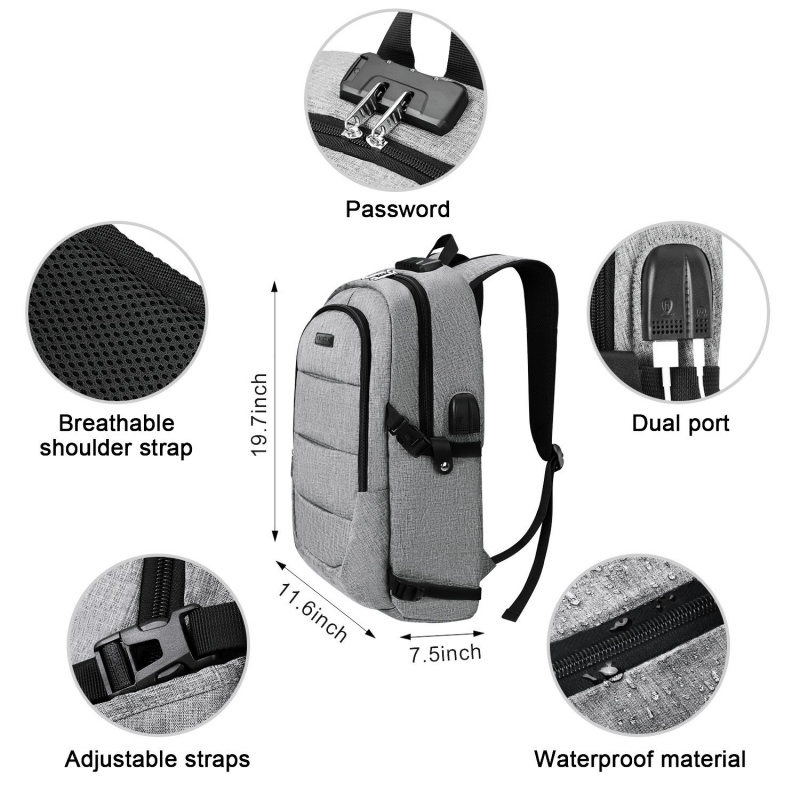 Laptop Backpack, Business Anti Theft Waterproof Travel Backpack ...